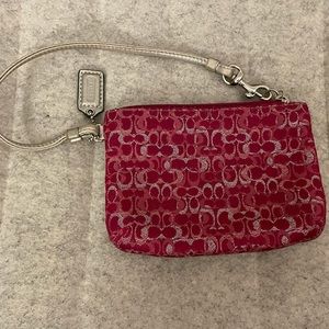 Pink and Silver Coach Change Purse